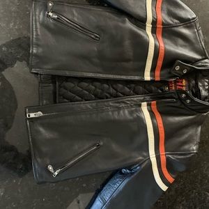 Woman’s leather motorcycle jacket